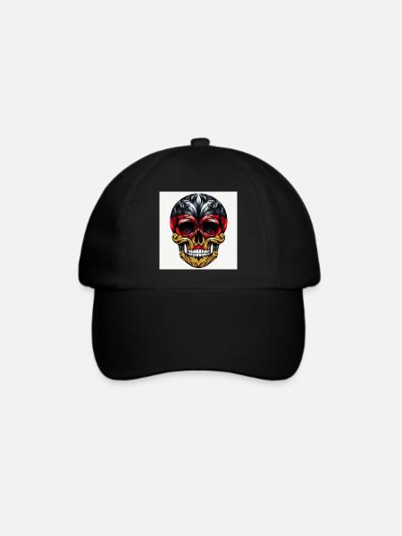 Totenkopf Deutschland - Baseballkappe - Schwarz/Schwarz