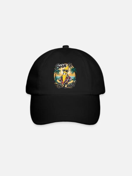 Lustige Banane mit Spruch für den Urlaub - Baseballkappe - Schwarz/Schwarz