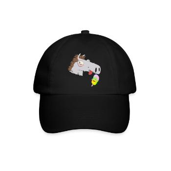 Pferdekopf Eiskrem Kinder Sommer Kind Pferd Pferde - Baseballkappe - Schwarz/Schwarz - Vorne