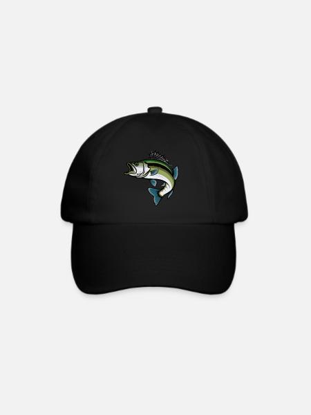 Springender Bass Fisch - Baseballkappe - Schwarz/Schwarz