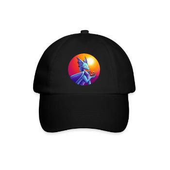 Sommer Blauer Drache - Baseballkappe - Schwarz/Schwarz - Vorne