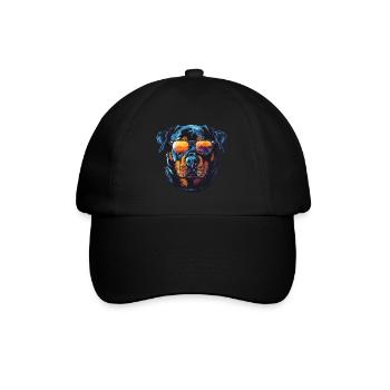 Rottweiler Hund - Baseballkappe - Schwarz/Schwarz - Vorne