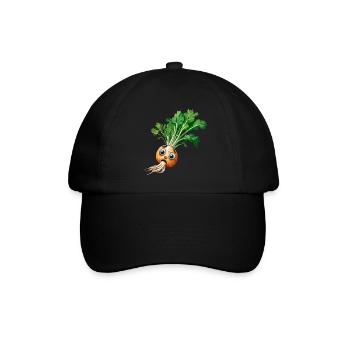 Rübe Rüben Garten Gärtnern Gemüse Hobbygärtner - Baseballkappe - Schwarz/Schwarz - Vorne