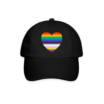 Inklusives Pride-Herz - Baseballkappe - Schwarz/Schwarz - Vorne