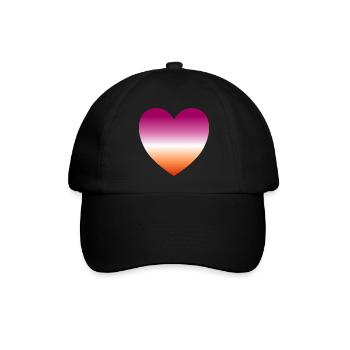 Lesbisches Herz - Baseballkappe - Schwarz/Schwarz - Vorne