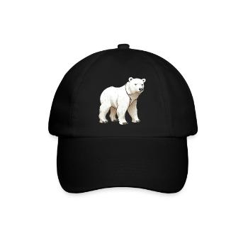 Eisbär Tier Polar bär - Baseballkappe - Schwarz/Schwarz - Vorne