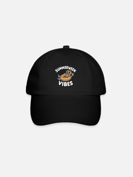 Summerween Vibes Skelett - Baseballkappe - Schwarz/Schwarz