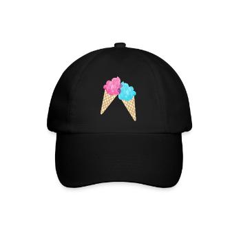 Eis Paar Duo Sommer Eisdiele cool Sommer zwei Fan - Baseballkappe - Schwarz/Schwarz - Vorne