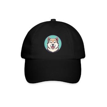 Akbash Hund Rasse Cartoon Kawaii Clipart Tier Haustier - Baseballkappe - Schwarz/Schwarz - Vorne