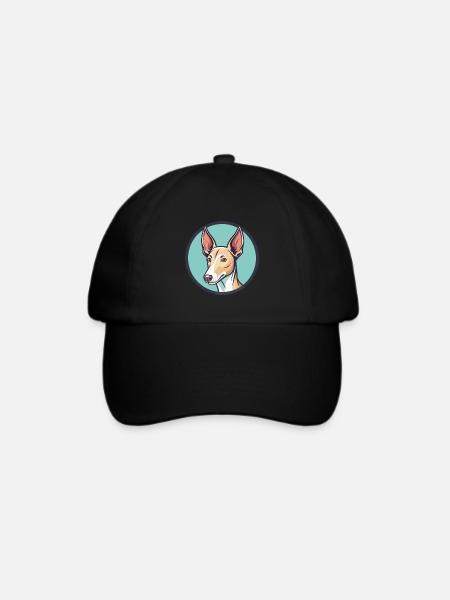 Podenco Ibizenco Hunderasse Cartoon Kawaii Clipart - Baseballkappe - Schwarz/Schwarz
