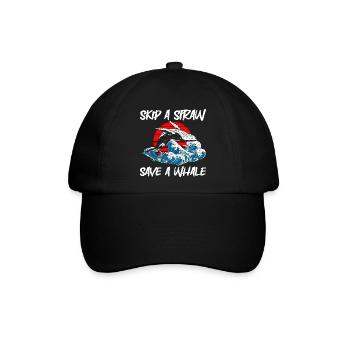 Meer Wasser Blauwal Taucher - Baseballkappe - Schwarz/Schwarz - Vorne