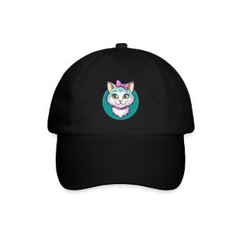 Chantilly Tiffany Katzenrasse Karikatur Kawaii Tier - Baseballkappe - Schwarz/Schwarz - Vorne