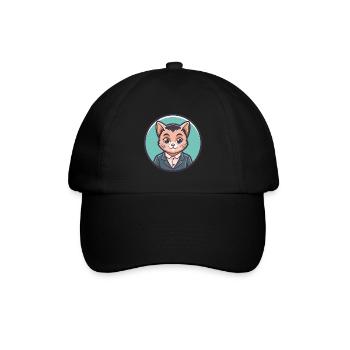 Bambino Katze Rasse Karikatur Kawaii Tier Haustier - Baseballkappe - Schwarz/Schwarz - Vorne