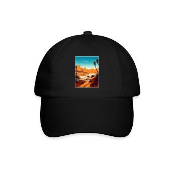 Sahara Wüste Afrika Reise Poster Souvenir WPA - Baseballkappe - Schwarz/Schwarz - Vorne