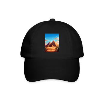 Kairo Ägypten Große Pyramiden Von Gizeh Reiseposter - Baseballkappe - Schwarz/Schwarz - Vorne