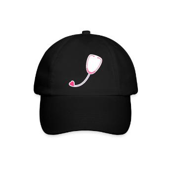 Farbiges Stethoskop - Baseballkappe - Schwarz/Schwarz - Vorne