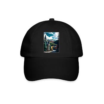 Vail Ski Resort Colorado Reiseposter Souvenir - Baseballkappe - Schwarz/Schwarz - Vorne