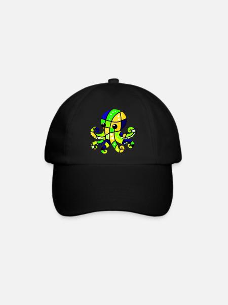 Krake - Baseballkappe - Schwarz/Schwarz