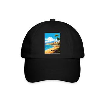 Playa de las Americas Spanien Reiseposter Souvenir - Baseballkappe - Schwarz/Schwarz - Vorne