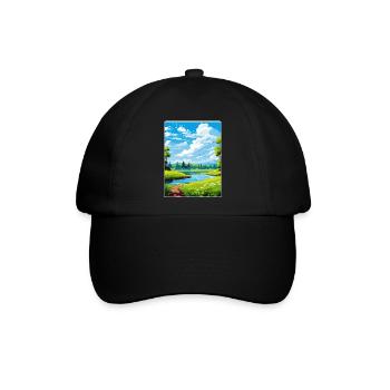 Donau Auen Deutschland Reiseposter Souvenir Farbe WP - Baseballkappe - Schwarz/Schwarz - Vorne