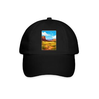 Big Bend Nationalpark Reiseposter Souvenir WPA - Baseballkappe - Schwarz/Schwarz - Vorne