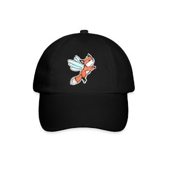 Fantastischer, fliegender Feen-Fuchs - Baseballkappe - Schwarz/Schwarz - Vorne