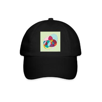 Verschlungene Farbübergänge - Baseballkappe - Schwarz/Schwarz - Vorne