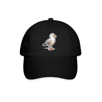 Möwe Seevogel - Baseballkappe - Schwarz/Schwarz - Vorne