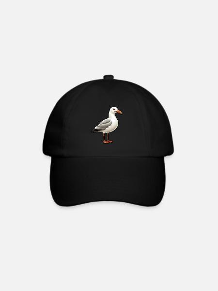 Möwe Seevogel - Baseballkappe - Schwarz/Schwarz