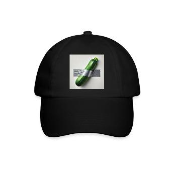 Zucchini, eingerahmt von einem Band - Baseballkappe - Schwarz/Schwarz - Vorne