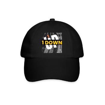 1 runter 5 hoch - Baseballkappe - Schwarz/Schwarz - Vorne