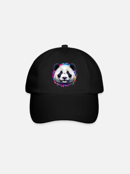 Panda - Baseballkappe - Schwarz/Schwarz