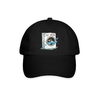 Waschmaschine - Baseballkappe - Schwarz/Schwarz - Vorne