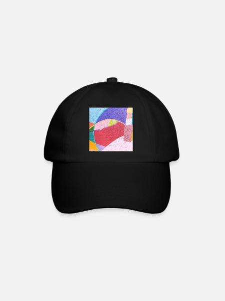 Bunte Wandmalereien - Baseballkappe - Schwarz/Schwarz
