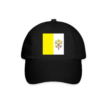 Vatikan – Papstflaggenabzeichen auf gelbem Grund - Baseballkappe - Schwarz/Schwarz - Vorne