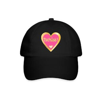 ABSCHIED TSCHÜSS SPRÜCHE - HERZ - Baseballkappe - Schwarz/Schwarz - Vorne