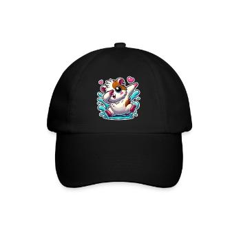 Tupfen Meerschweinchen Cartoon Aufkleber - Baseballkappe - Schwarz/Schwarz - Vorne