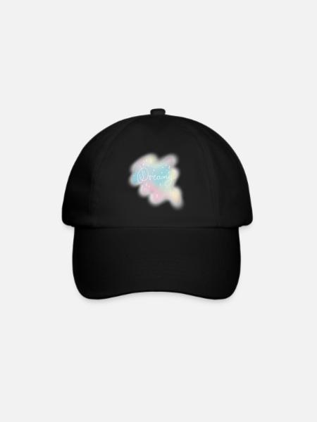 Dreamy – Pastell Aquarell Ästhetik - Baseballkappe - Schwarz/Schwarz