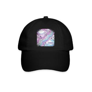 Pop Art Stil ausgefranster Rand - Baseballkappe - Schwarz/Schwarz - Vorne