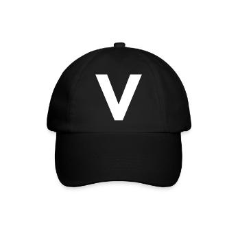 V - Baseballkappe - Schwarz/Schwarz - Vorne
