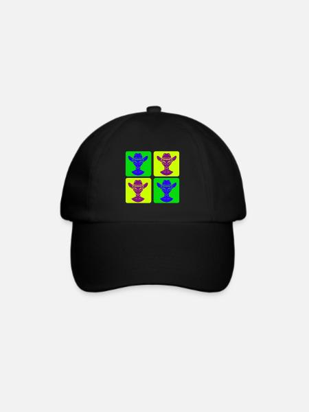 Alien Cowboy Pop-Art Design - Baseballkappe - Schwarz/Schwarz