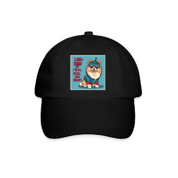 Hund im Superheldenkostüm - Baseballkappe - Schwarz/Schwarz - Vorne