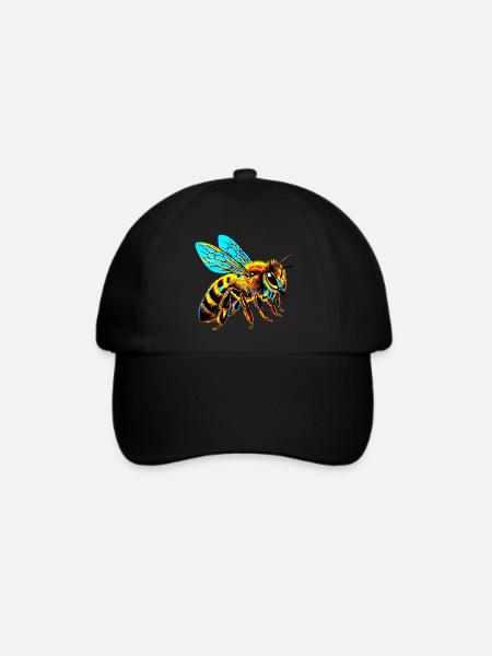 Biene - Baseballkappe - Schwarz/Schwarz