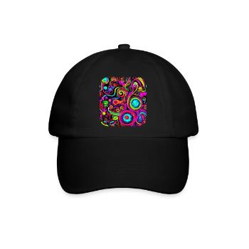 Neon Style Kreativ House Party Glow - Baseballkappe - Schwarz/Schwarz - Vorne