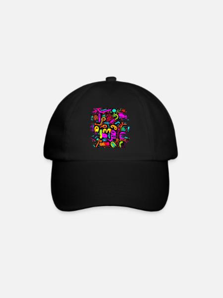 Neon Stil UV House Style - Baseballkappe - Schwarz/Schwarz