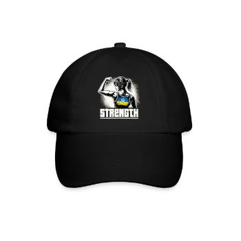 Starke Selbstbewusste Frau Ukrainerin Geschenk - Baseballkappe - Schwarz/Schwarz - Vorne