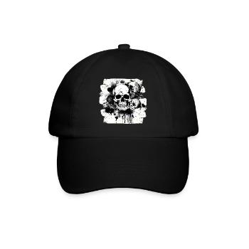 Totenkopf Trash Polka Heavy Metal - Baseballkappe - Schwarz/Schwarz - Vorne