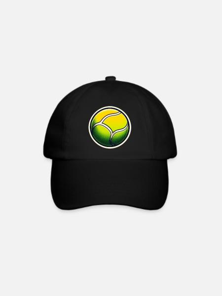 Tennisball grün gelb - Baseballkappe - Schwarz/Schwarz