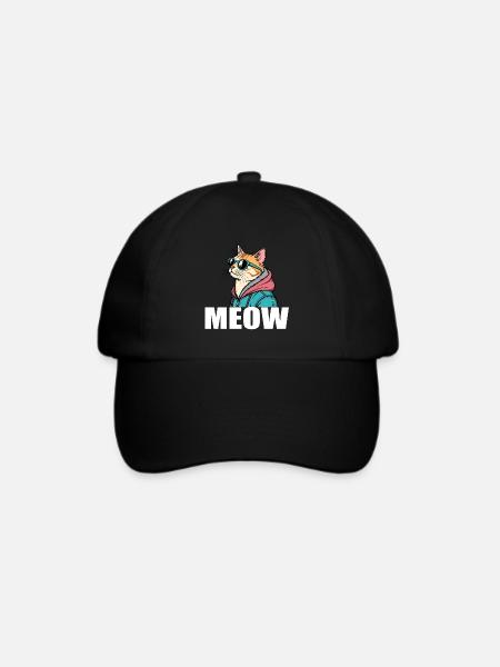 Cooles Katze Design im Pop Art Stil für jeden - Baseballkappe - Schwarz/Schwarz