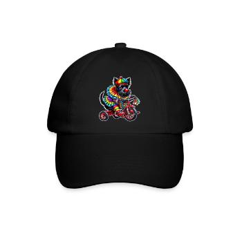 Clown Terrier auf Dreirad - Baseballkappe - Schwarz/Schwarz - Vorne